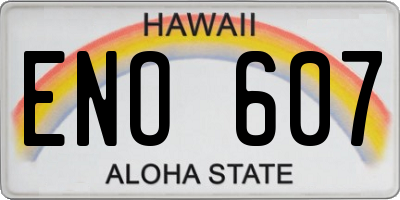 HI license plate ENO607