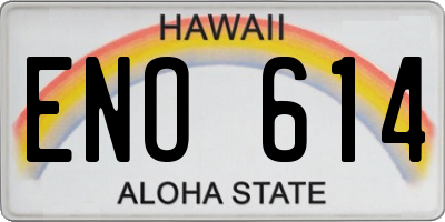 HI license plate ENO614