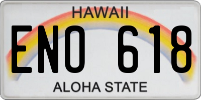 HI license plate ENO618