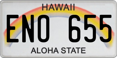 HI license plate ENO655
