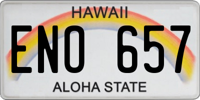 HI license plate ENO657