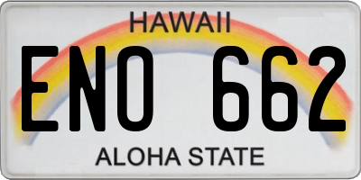 HI license plate ENO662