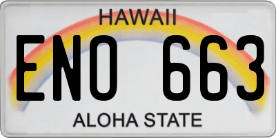 HI license plate ENO663