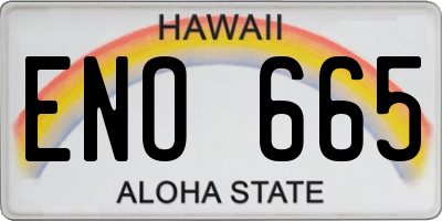 HI license plate ENO665