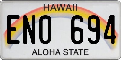 HI license plate ENO694