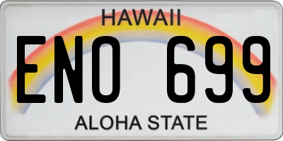 HI license plate ENO699