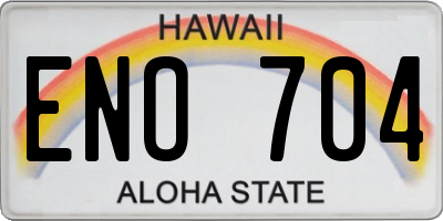 HI license plate ENO704