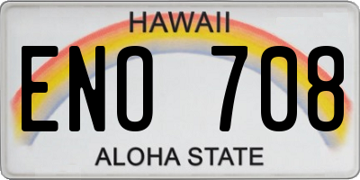 HI license plate ENO708