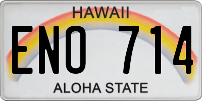 HI license plate ENO714