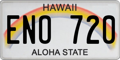 HI license plate ENO720