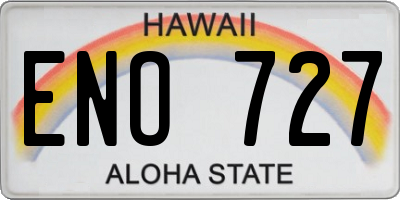 HI license plate ENO727