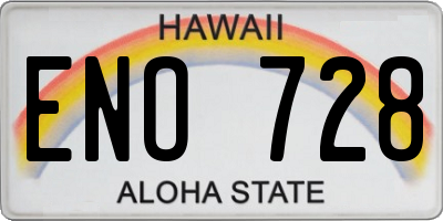 HI license plate ENO728