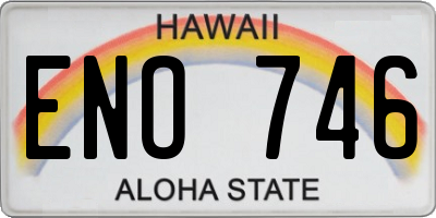 HI license plate ENO746