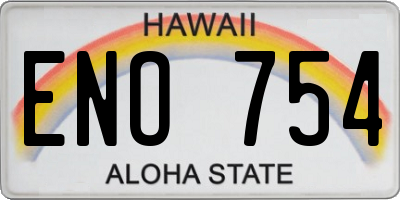 HI license plate ENO754