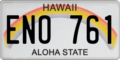 HI license plate ENO761
