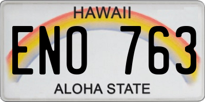 HI license plate ENO763