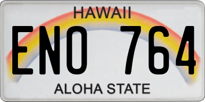 HI license plate ENO764