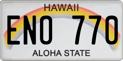 HI license plate ENO770