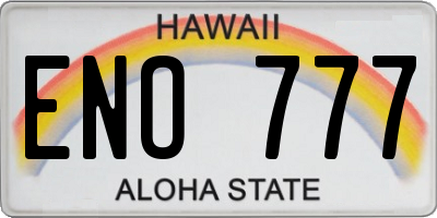 HI license plate ENO777