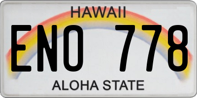HI license plate ENO778