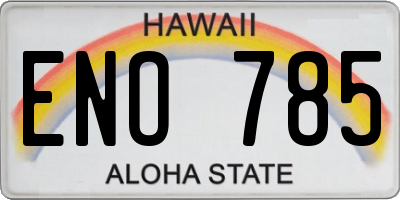 HI license plate ENO785