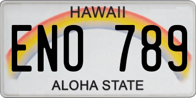 HI license plate ENO789