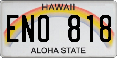 HI license plate ENO818