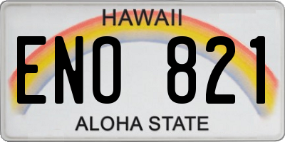 HI license plate ENO821
