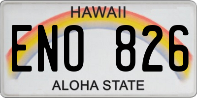 HI license plate ENO826