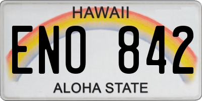 HI license plate ENO842