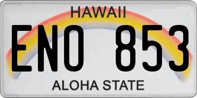 HI license plate ENO853