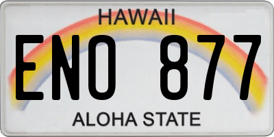 HI license plate ENO877