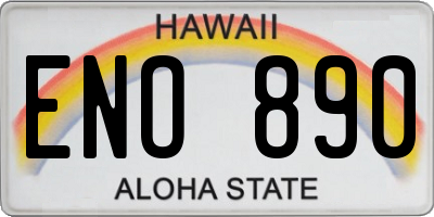 HI license plate ENO890