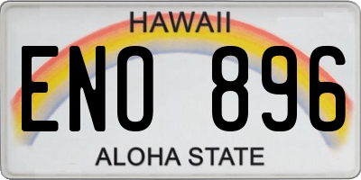 HI license plate ENO896