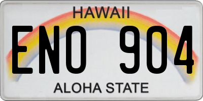 HI license plate ENO904