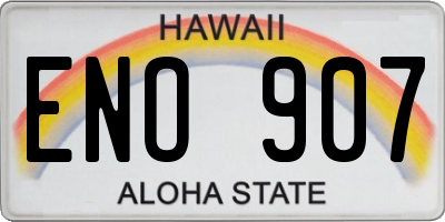 HI license plate ENO907