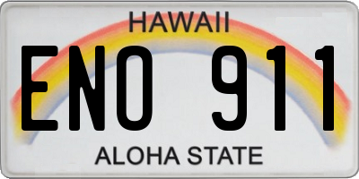 HI license plate ENO911