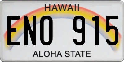 HI license plate ENO915