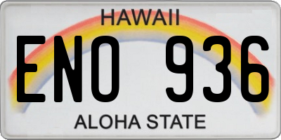 HI license plate ENO936