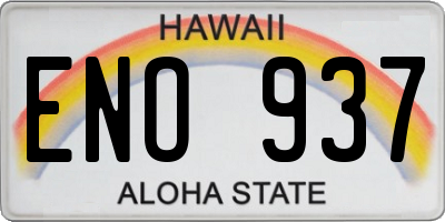 HI license plate ENO937