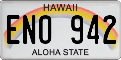 HI license plate ENO942
