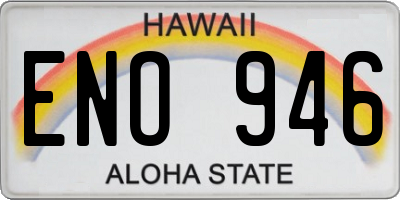 HI license plate ENO946