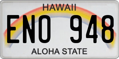 HI license plate ENO948
