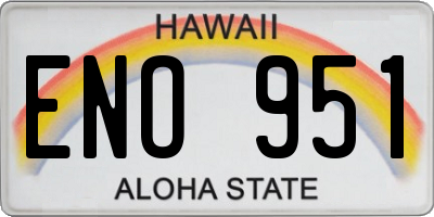 HI license plate ENO951
