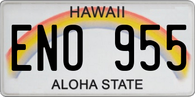 HI license plate ENO955