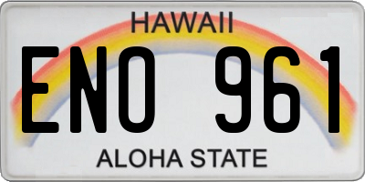 HI license plate ENO961