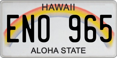 HI license plate ENO965