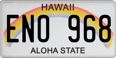 HI license plate ENO968