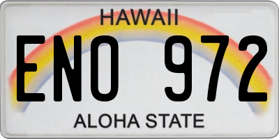 HI license plate ENO972