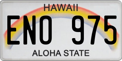 HI license plate ENO975